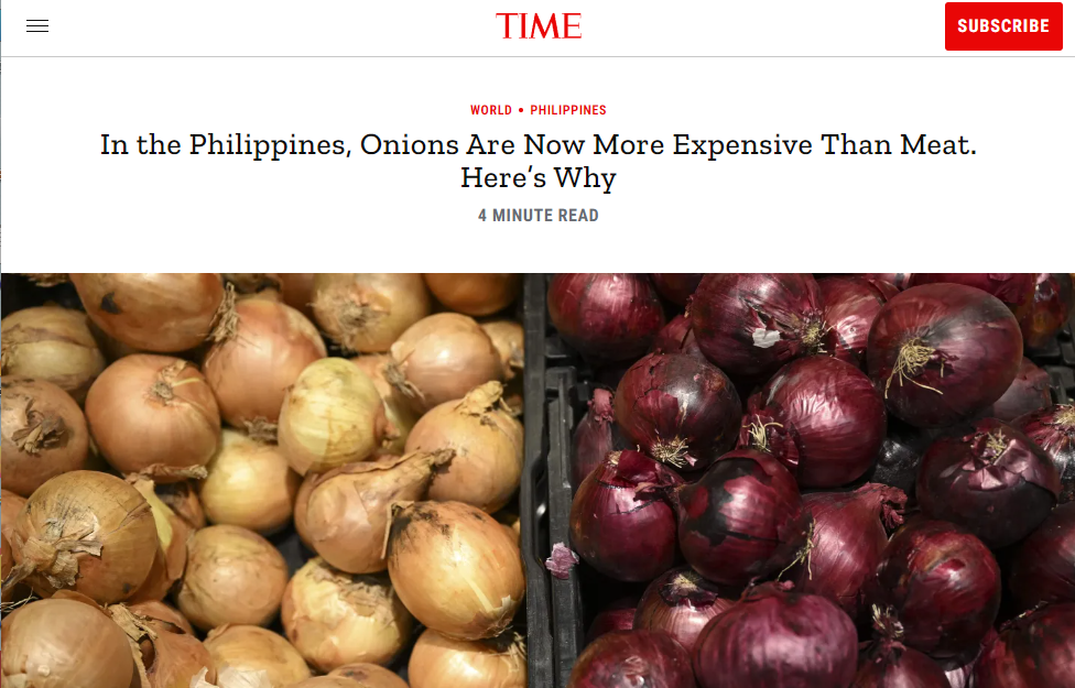 TIME article on the onion price inflation of 2023